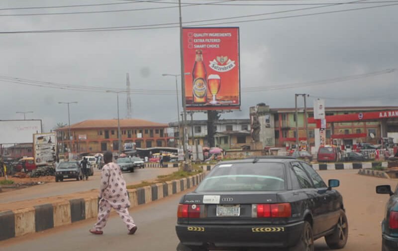 Benin Unipole Board ALONG SILUKO ROAD BY TEXTILE MILL ROUND ABOUT FTT BARRACKS (INVM)