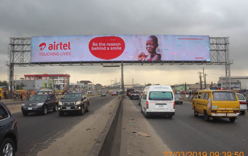 Oshodi Gantry Led Display Along  Airport /Oshodi Expressway by  Charity B/Stop ftF AIRPORT (INVM)
